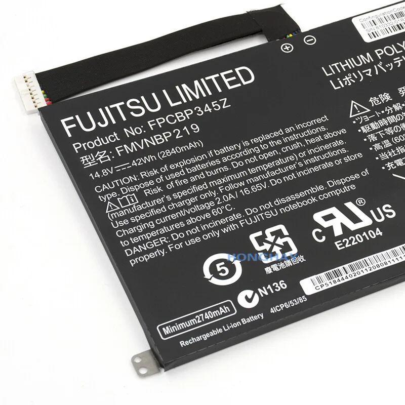 Original FMVNBP219 FPCBP345Z FPB0280 Battery Suitable for Fujitsu LifeBook UH572 UH552
