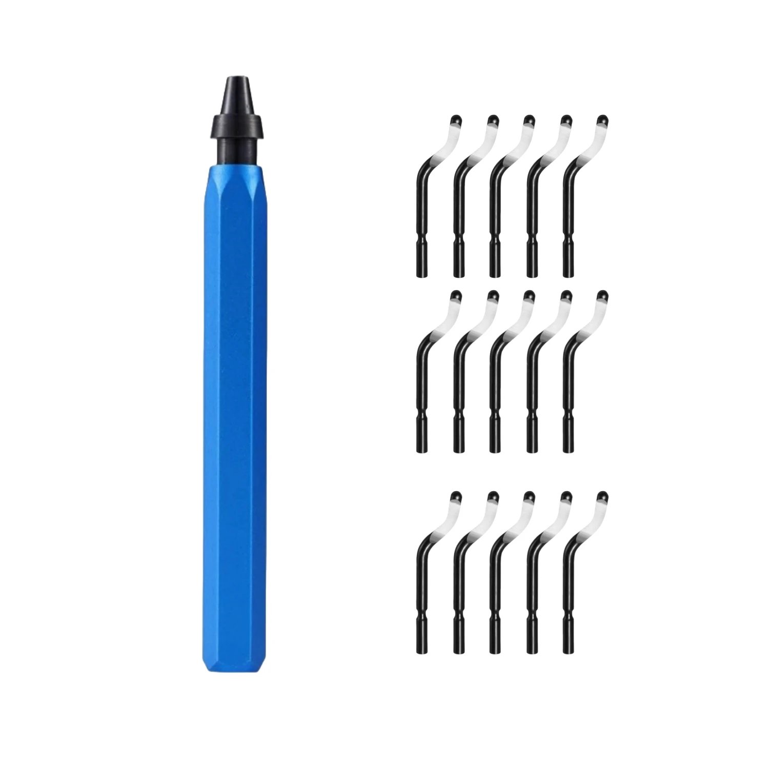 Deburring Tool Set with 15 High Speed Steel Swivel Blades BS1010 Burr Removal Reamer Tool for Metal Resin Copper PVC 3D Print