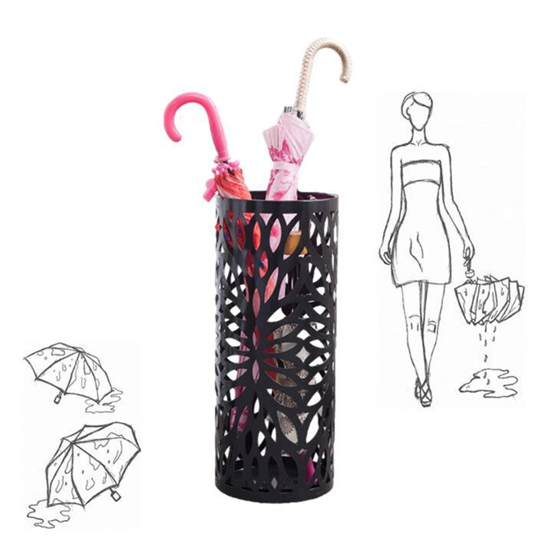 Iron Hollow Umbrella Stand Storage Rack Free Standing Umbrella Holder Organizer For Home Office Shop Hallway Entryway