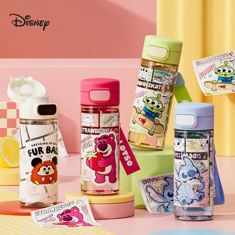 Disney Large-Capacity Tritan Sports Water Bottle Unisex Outdoor Fitness On-the-Go Cup Student Flip-Top Lid Direct-Drink Cup