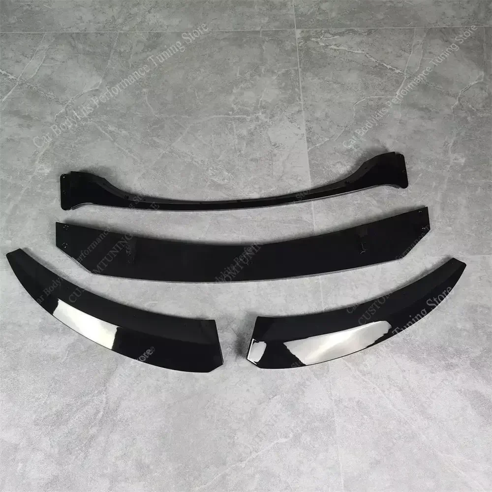 For Bmw E82 E88 4Pcs Gloss Maxton Style Front Bumper Splitter Lip Spoiler Diffuser 118d 120i 135i M Sport 2010-2014 Lci Bodykits