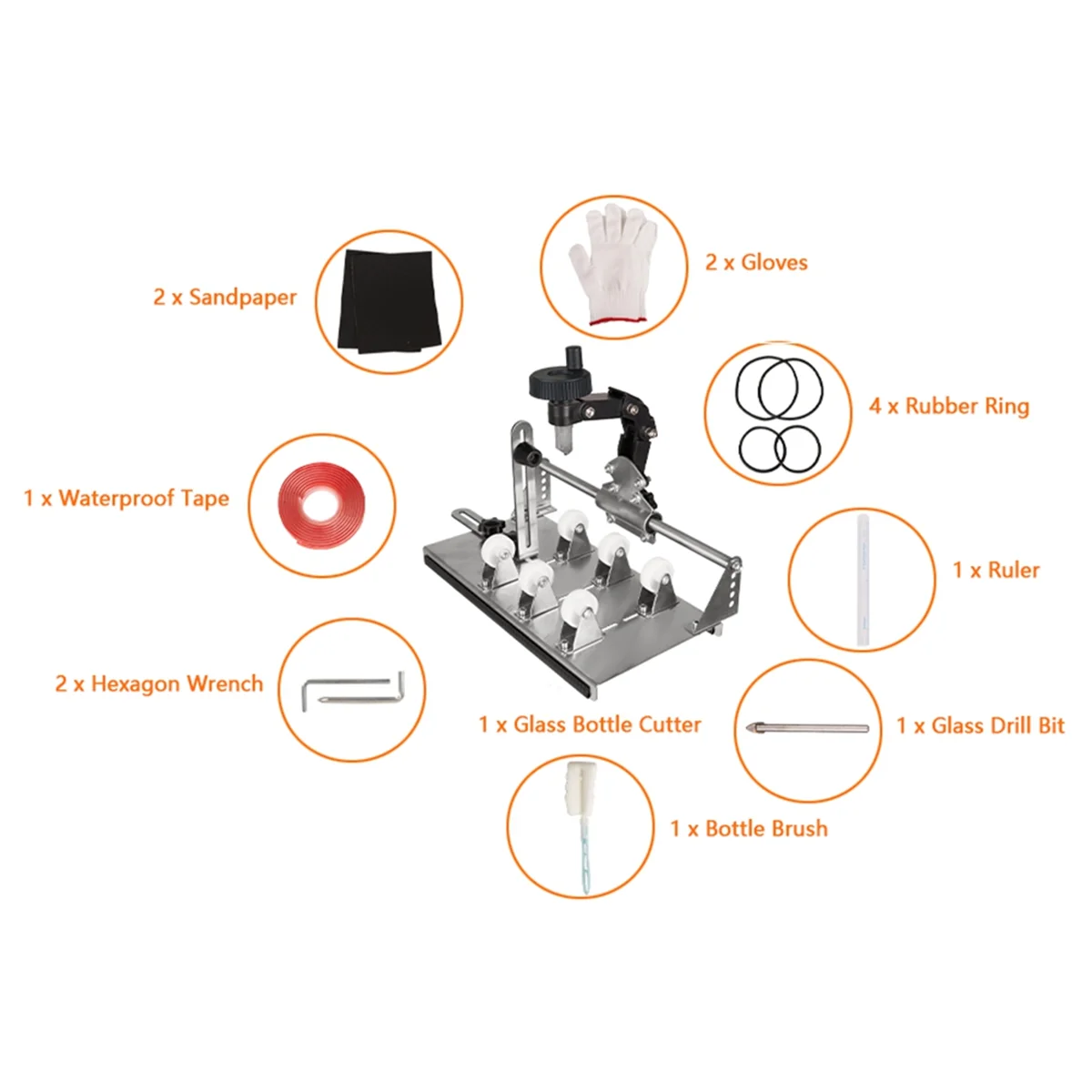 Glass Bottle Cutter, Upgraded Curve Glass Cutting Tools for Round, Square Bottles and Bottlenecks, DIY Craft Kit