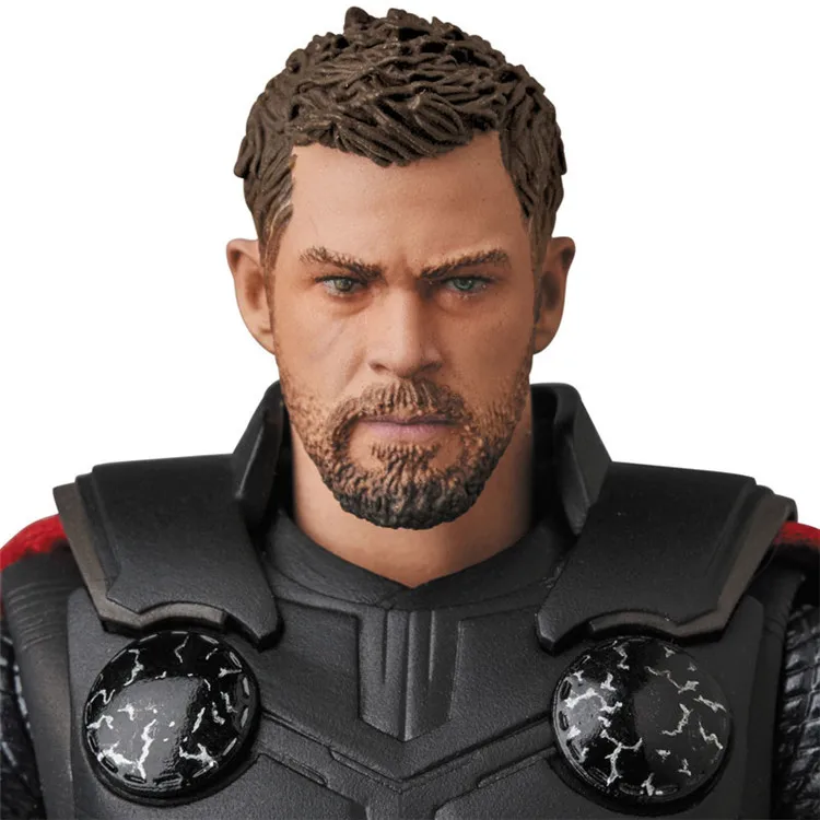 Avengers Thor Action doll Submachine Gun Axe Interchangeable Head Hinged PVC Collectible Model Toy with Display Stand Gift