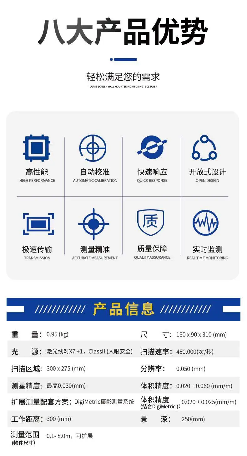 Scanner 3D laser industriale ad alta precisione Scanner 3D
