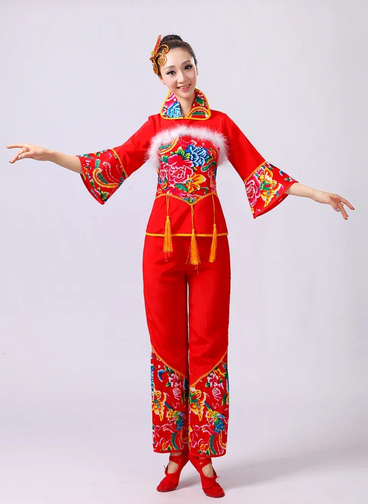 Ms. Yangko costume performance clothing adult female square dance performance costume stage dance fan waist drum costume