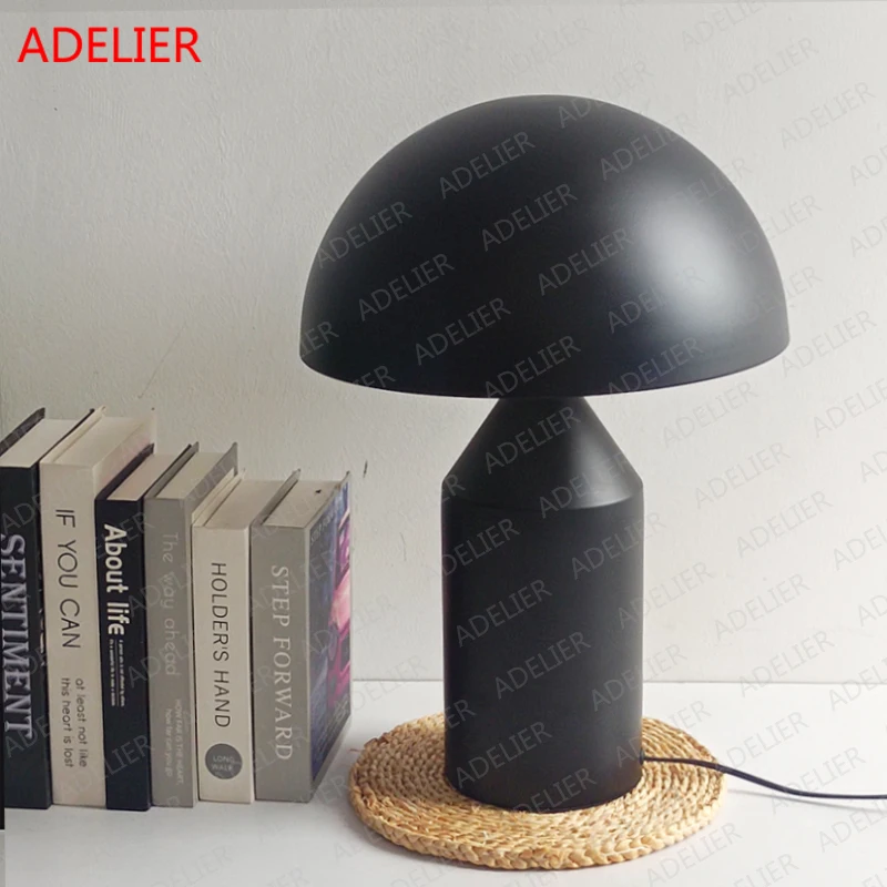 Imagem -04 - Nordic Ferro Mushroom Table Lamp Ouro Home Decor Luminárias Estudo Quarto Desk Lamp Sala Stand Lâmpadas Pequeno Diâmetro 25cm