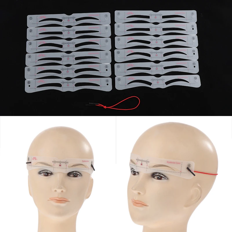 /Kuz/Silicone Eyebrow Stencils Makeup Eyebrow Drawing Guide Card Template DIY Makeup Accessories 12Pcs