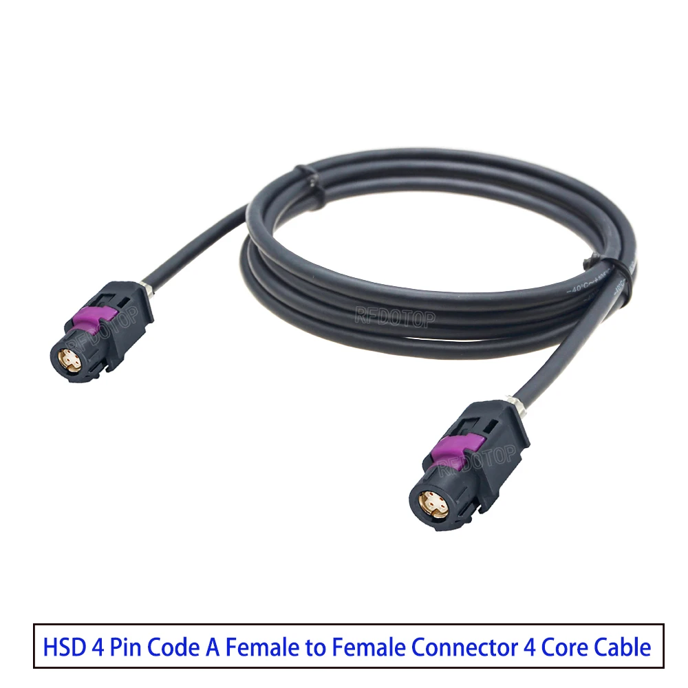 HSD LVDS Cable Code A 4 Pin Connector for Auto Car BMW Audi Mercedes-Benz Land Rover Combox USB Video Instrument Bridge Wiring