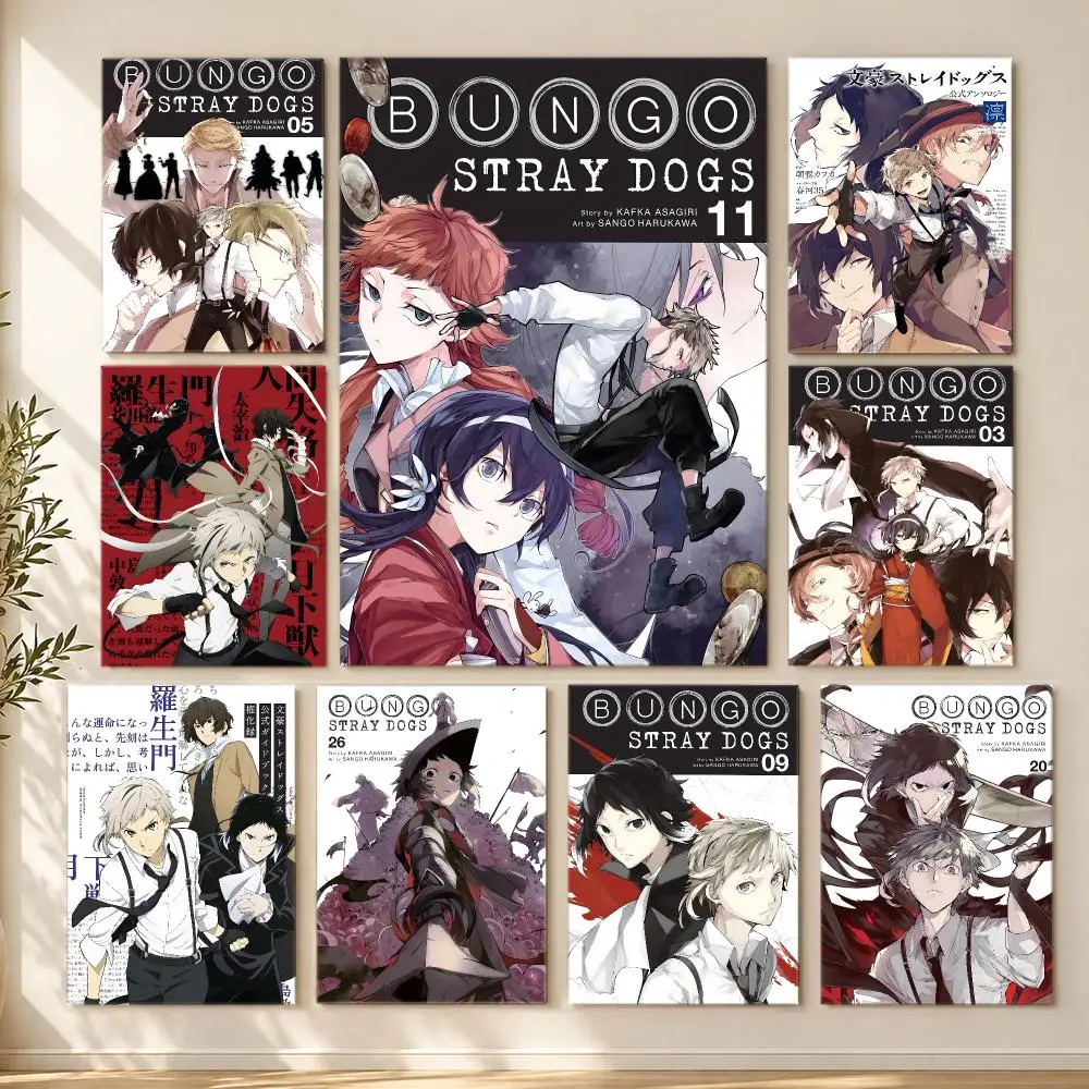 anime Bungo Stray Dogs Poster HD Poster Printing Self Adhesive Poster for Living Room Bedrooms Home Decor Gift
