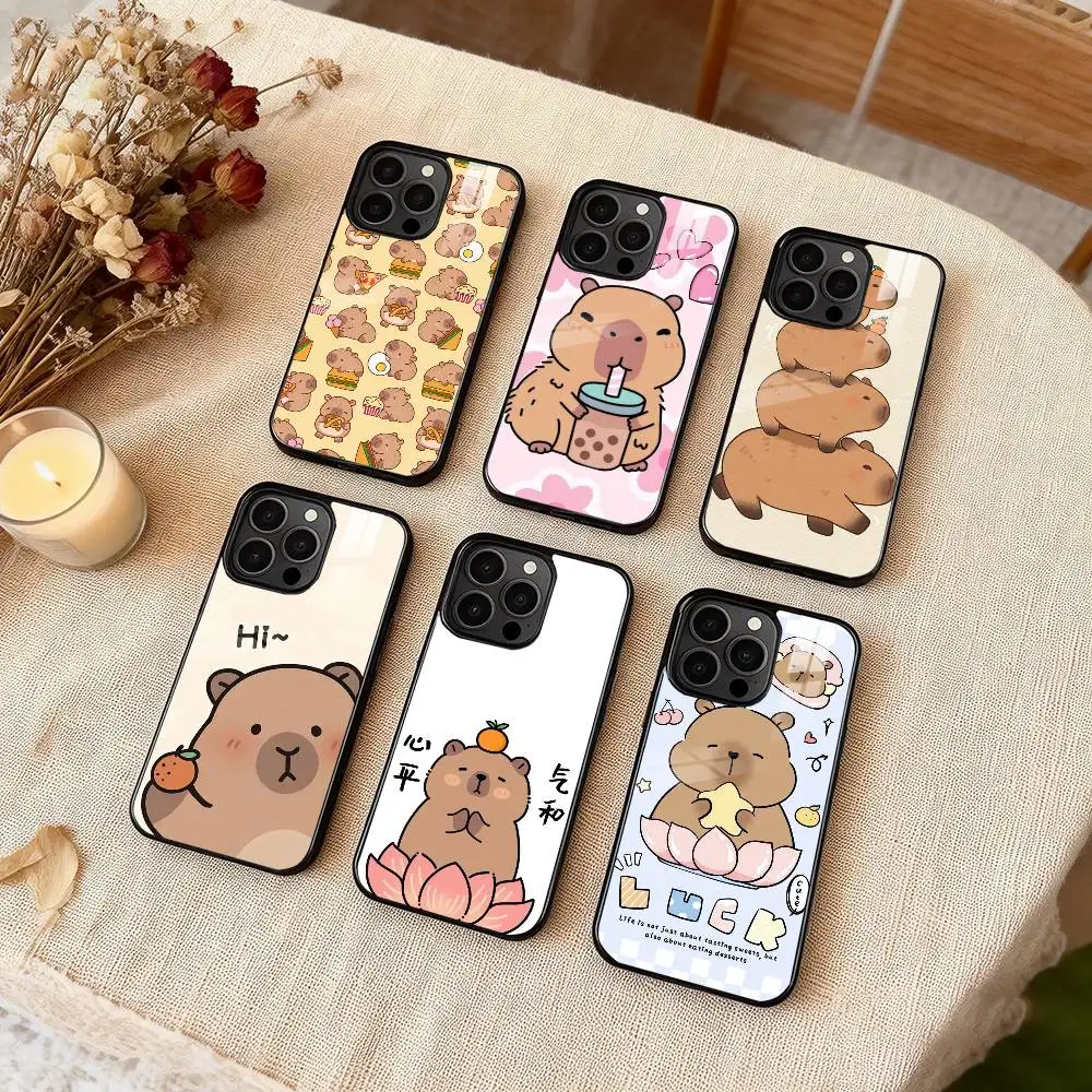 

Cute C-Capybara Phone Case For iPhone 17,16,15,14,13,12,Plus,Pro,Max For Magsafe Magnetic Wireless Charge