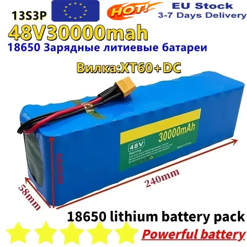 Nouveau 13S3P 48v 30Ah batterie Lithium-Ion 48v 30000mah 1000w pour 54.6v batterie électrique puissante avec BMS