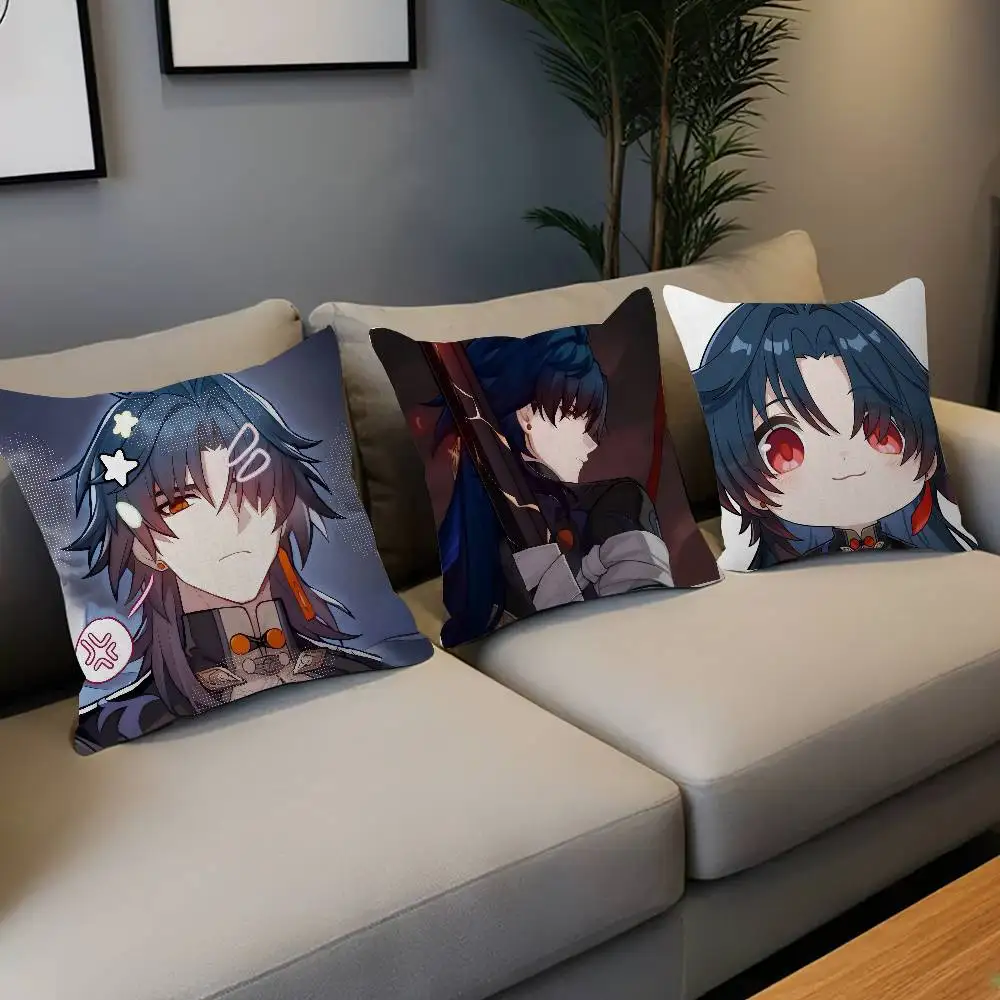 Honkai Star Rail Character Blade Cushion Cover Polyester Sofa Cushions Decorative Throw Pillows Home Decoration Pillowcover