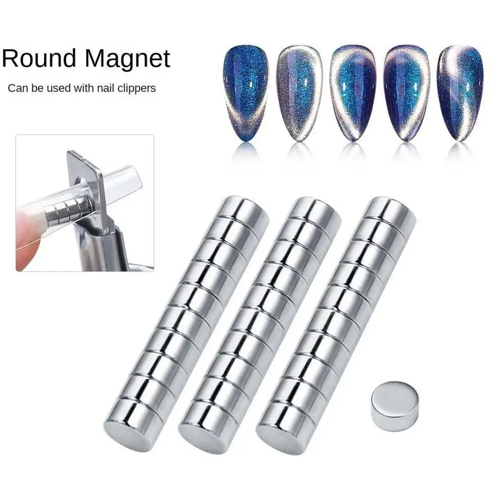 

10Pcs/set Nail Art Magnet Tools Cat Eye Magnetic Stick Cylindrical Shaped Strong Magnet Dual-ended Cat Eye Magnet