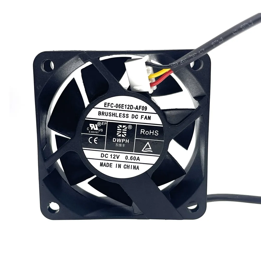 EFC-06E12D 60mm Fan 12V 0.60A 6025 Axial Cooling Fan 60x60x25mm for Server Inverter Power Supply EFC-06E12D-AF09 AF04 AF03 A006