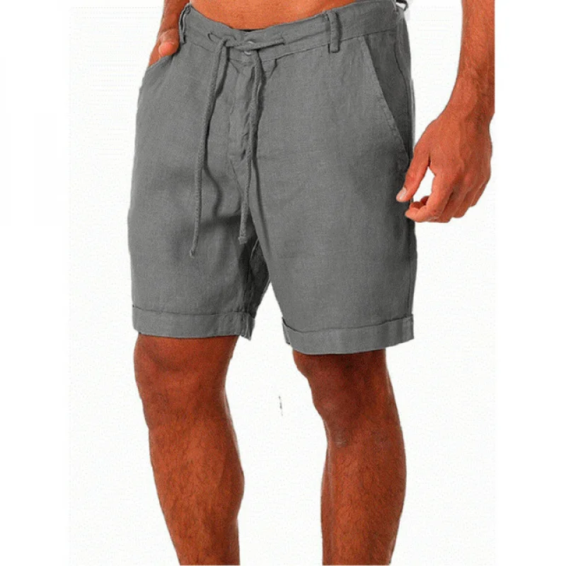 Men's Cotton and Linen Breathable Jogging Casual Beach Style Shorts