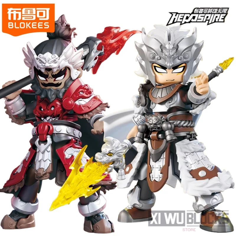 

BLOKEES HEROSPIRE Строительный блок Человек Романтика трех королевств Чжан Фей Ма Чао Сращивание подвижной игрушки Модель Украшения Подарок