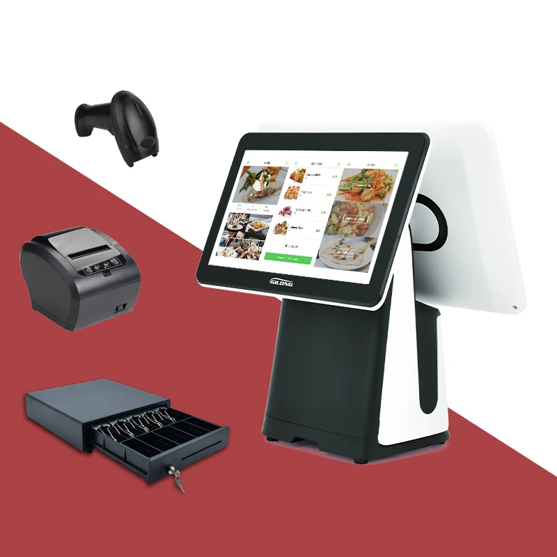 15.6 بوصة كمبيوتر Windows POS الذكي Caisse Point Of Sale Touch Cash Till Machine