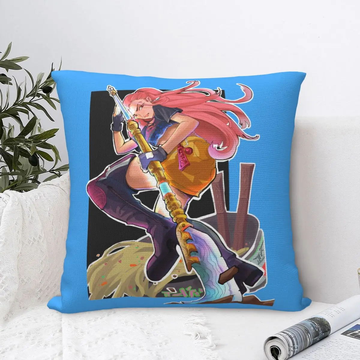 

Kpop Demon Hunters Mira Square Pillow Case Cushions for Sofa Awesome Pillowcase