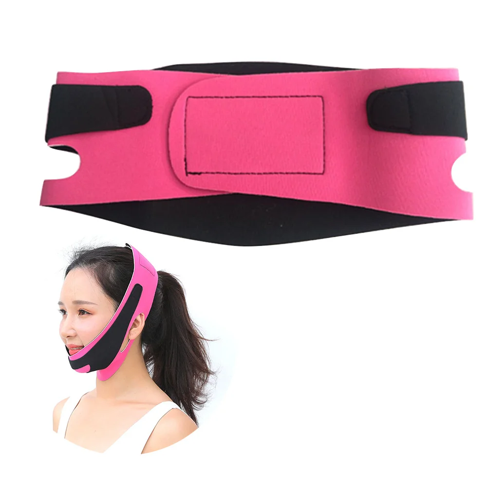1 pçs cinta de levantamento de rosto fino v máscara facial fino masseter queixo bandagem confortável ajustável anti-ronco suporte para sono silencioso