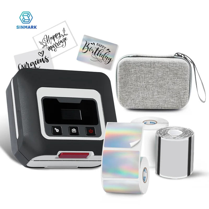 SINMARK SK35 Portable Thermal Printer With Labels Self-adhesive Label Printer Small Mini Bluetooth Sticker Marker Photo Printer