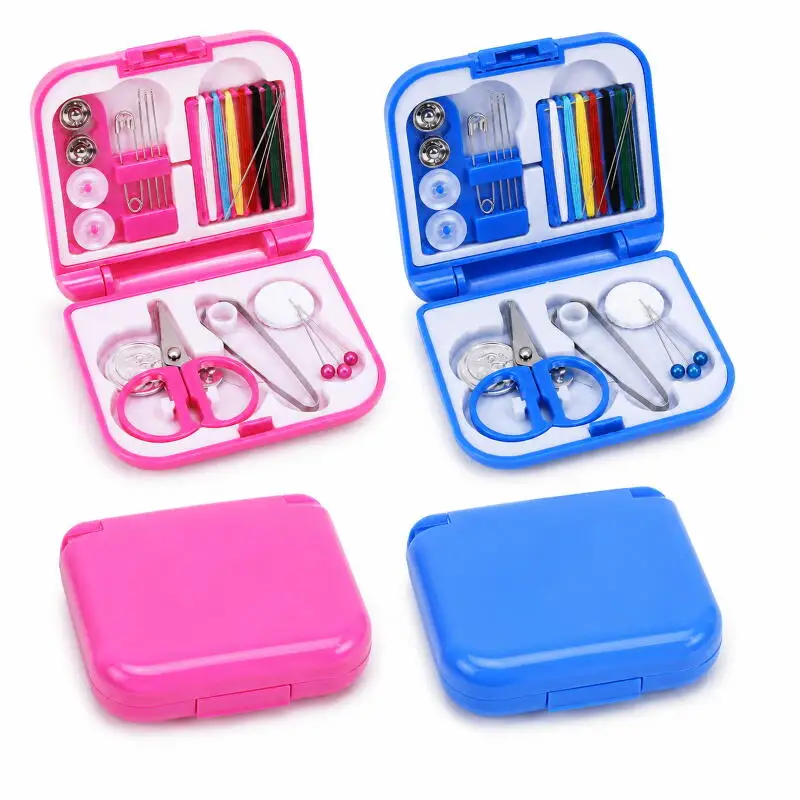 1~2 Boxen Mini-Nähset für den Haushalt mit Knöpfen, Schere, Nadeln, tragbares Reise-Nähwerkzeug-Zubehör – Detail 4