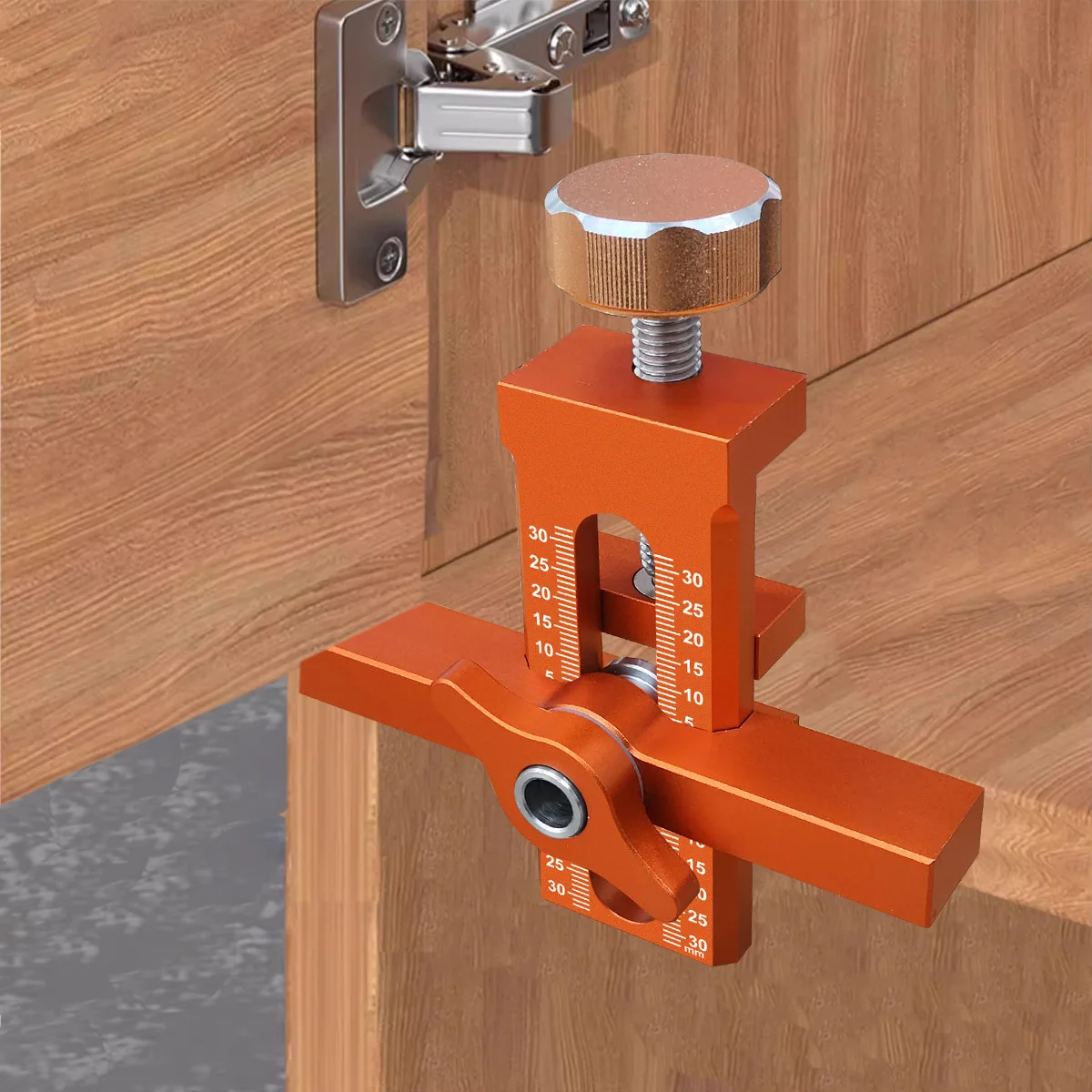2-in-1-Positionierer für Schranktüren, 6/8/10 mm Rebounder, gestanzte Montagevorrichtung, Installationsvorrichtung für Kleiderschrank, Schranktüren – Detail 5