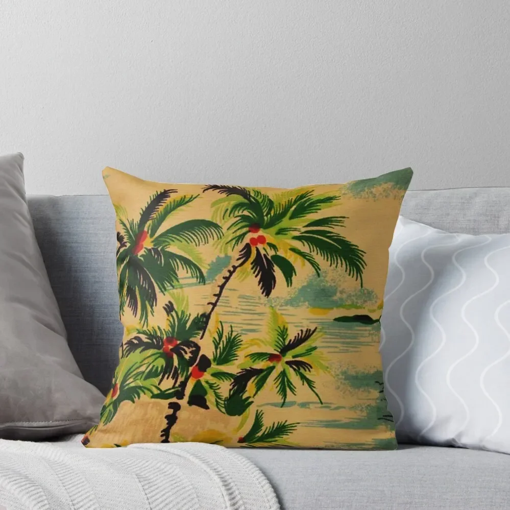 Vintage Hawaii Cushion Cover Hawaiian Island Palm Trees Throw Pillow Sofa Cover Sofa Cushions Cusions Cover pillow