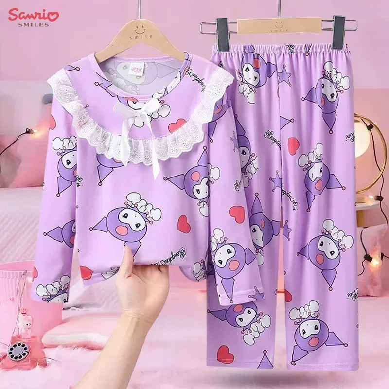 

Anime Miniso Children Pajamas Set Kids Cartoon Casual Loose Homewear Kid Comfortable Thin Long Sleeved Cartoon Pattern Pajamas