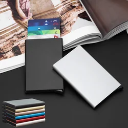 Rfid Card Holder Wallet Metal Pop Up Minimalist Thin Slim Men Women Wallets Luxury Brand Small Purse Vallet Walets for Men 2022