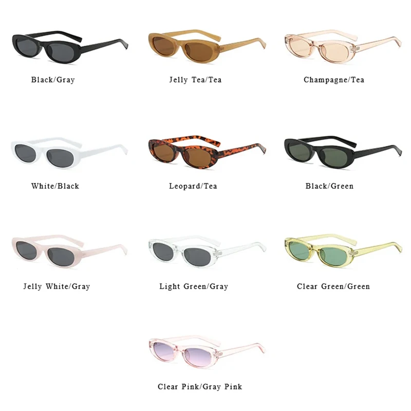 Fashion Cat Eye Sunglasses Women's New Luxury Brand Small Oval Black Sun Glasses Women Goggle Trends Rectangle Eyewear UV400 view 6