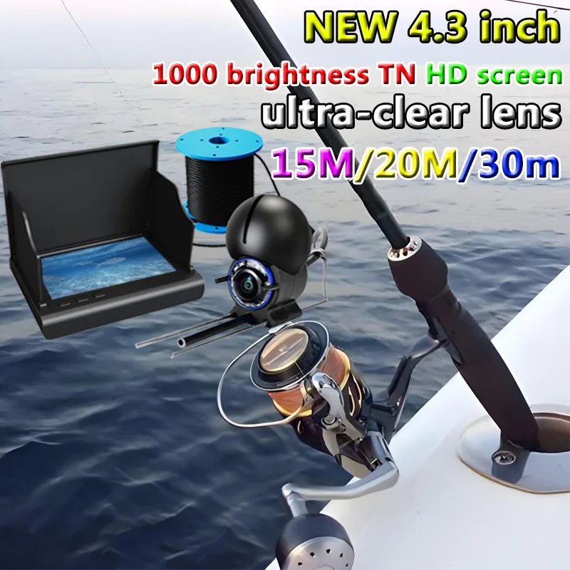 

4.3-inch HD screen, ultra-clear camera, full set of underwater fish finder with night vision for river fishing and sea fishing.