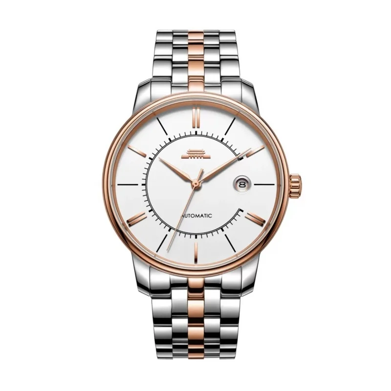 Beijing The Great Wall Enclosure Watch 41mm Automatic Mechanical Men's Watch Single Calendar Display Stainless Steel Watch Reloj