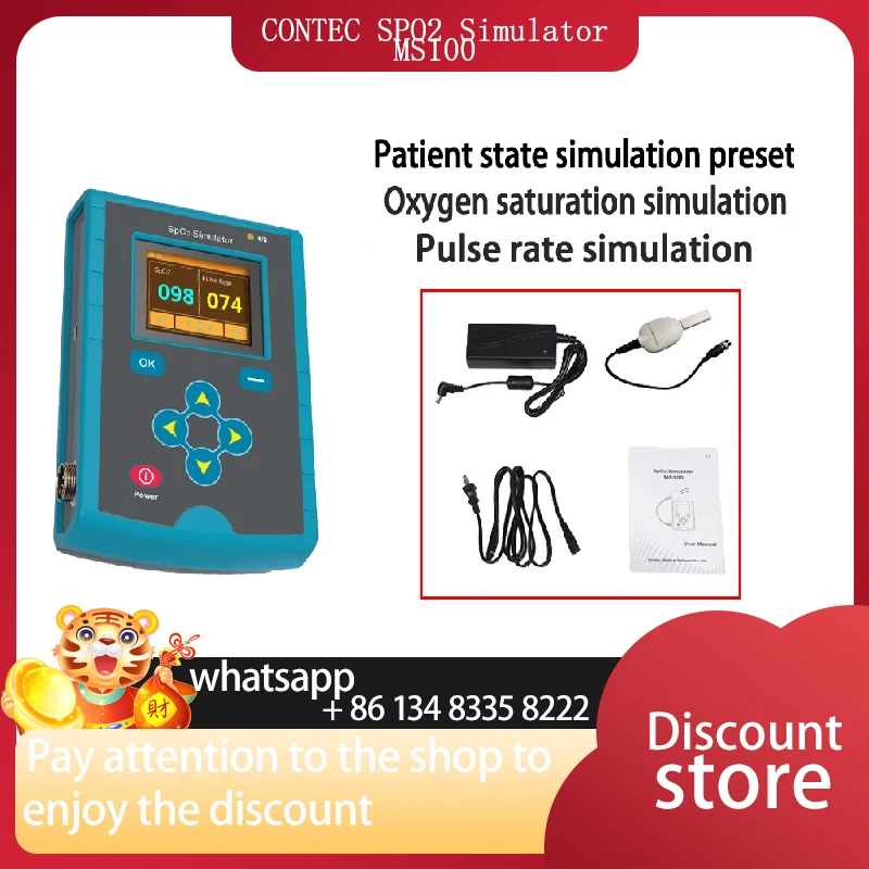 CONTEC MS100 SpO2 Simulator,Pulse Oximeter Accuracy Oxygen Saturation Simulation