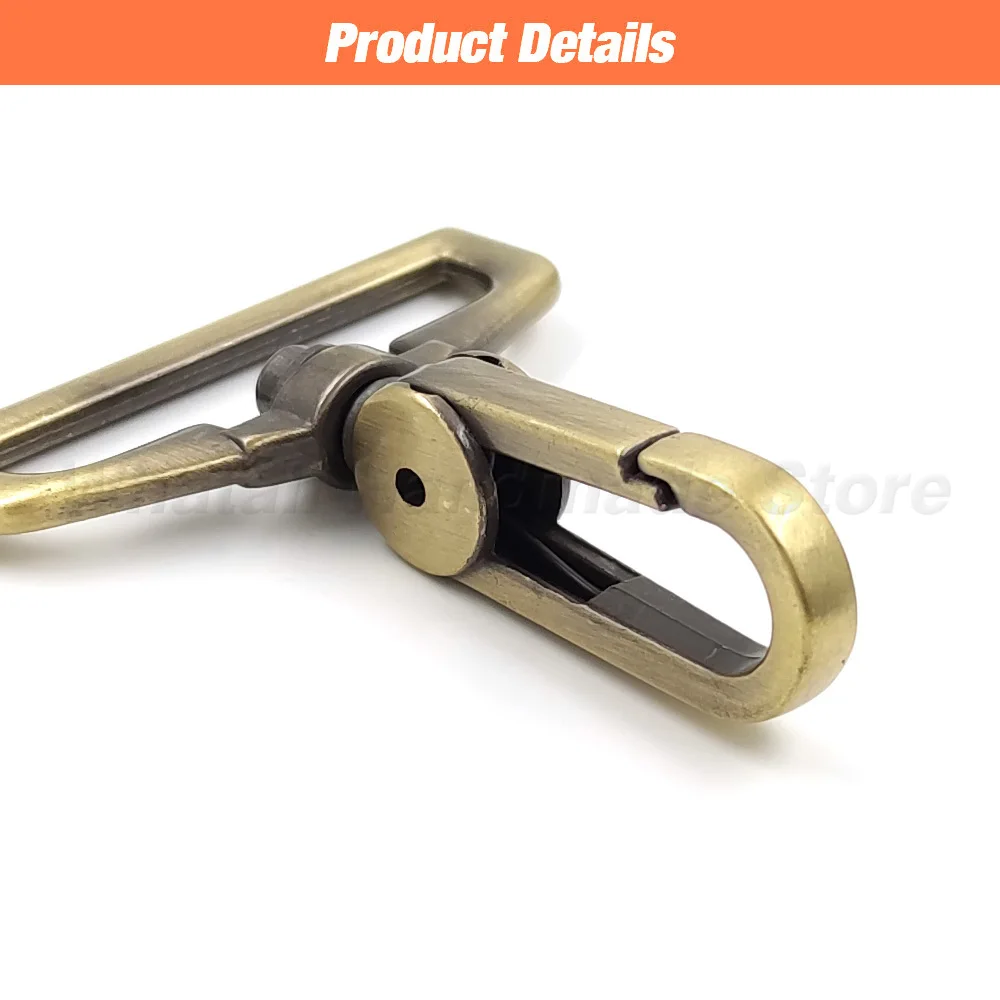 2pcs 25/32/38mm Metal D Ring Swivel Bags Strap Buckles Clasp Snap Hook For Leather Craft Bag Strap Belt Webbing Keychain