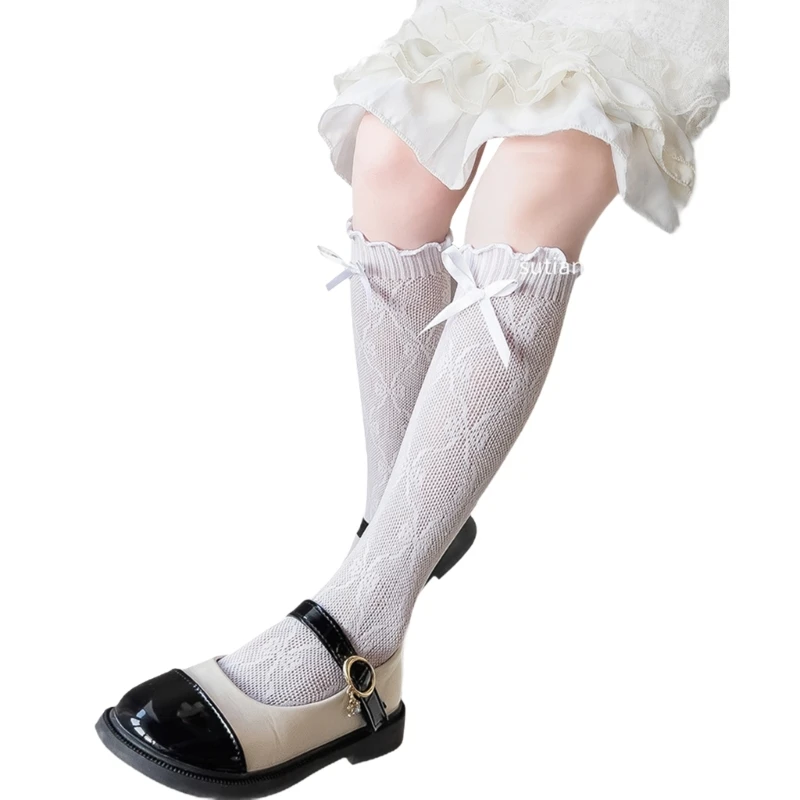 Stylish Children's Knee High Socks Lovely Bowknot Decors Socks In Tube Socks