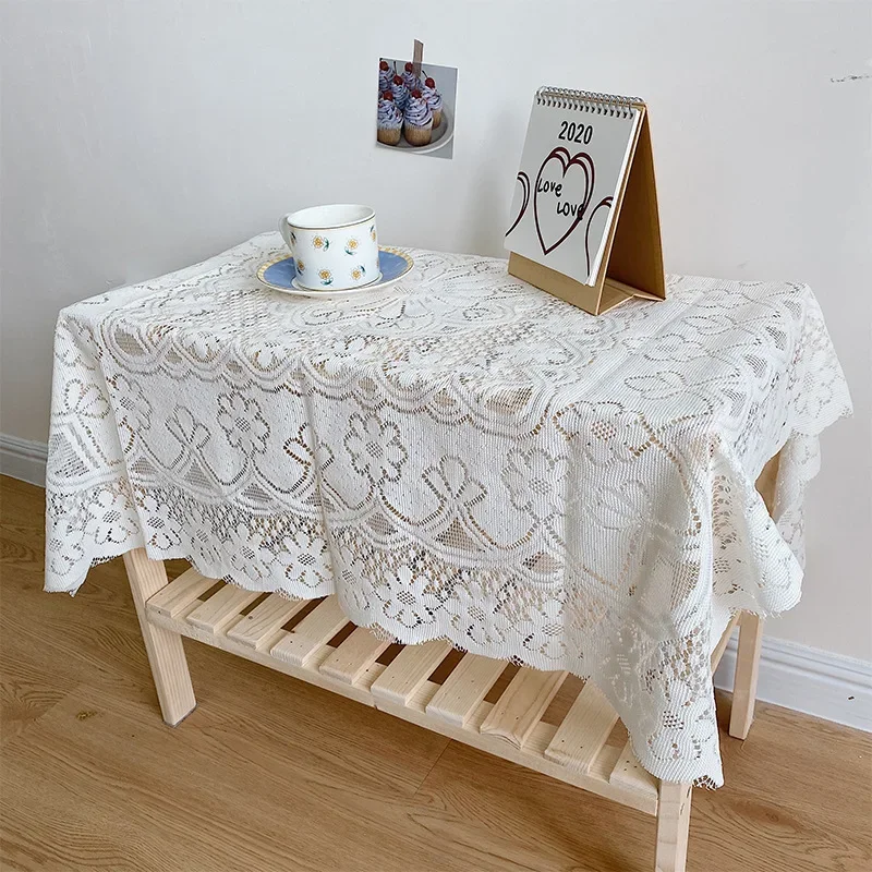 

Ins Lace Milky White Tablecloth