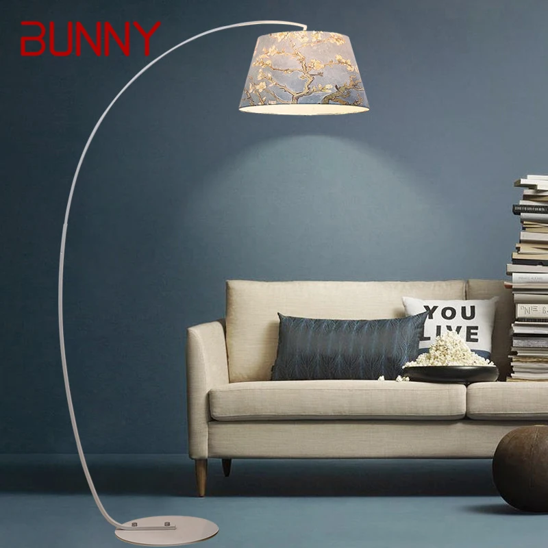 

BUNNY Nordic Fishing Floor Lamp Modern Family Living Room Beside The Sofa Creative LED Decorative Standing Light