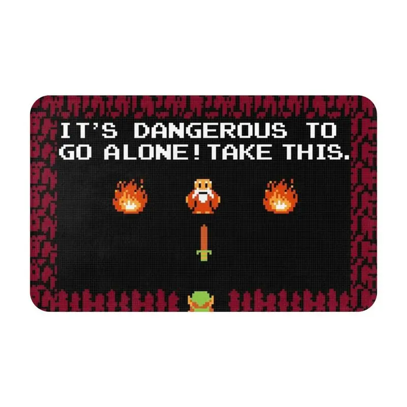 Custom Its Dangerous To Go Alone Take This Door Floor Bath Kitchen Mat Anti-Slip Indoor Doormat Living Room Rug Carpet Footpad