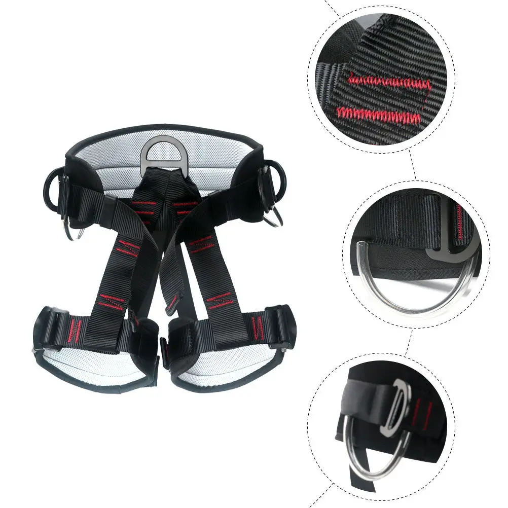 1Pcs Lightweight Adjustable Waist Leg Safety Belt Climbing Harness Half-Body Protector Outdoor Downhill Rope Descent