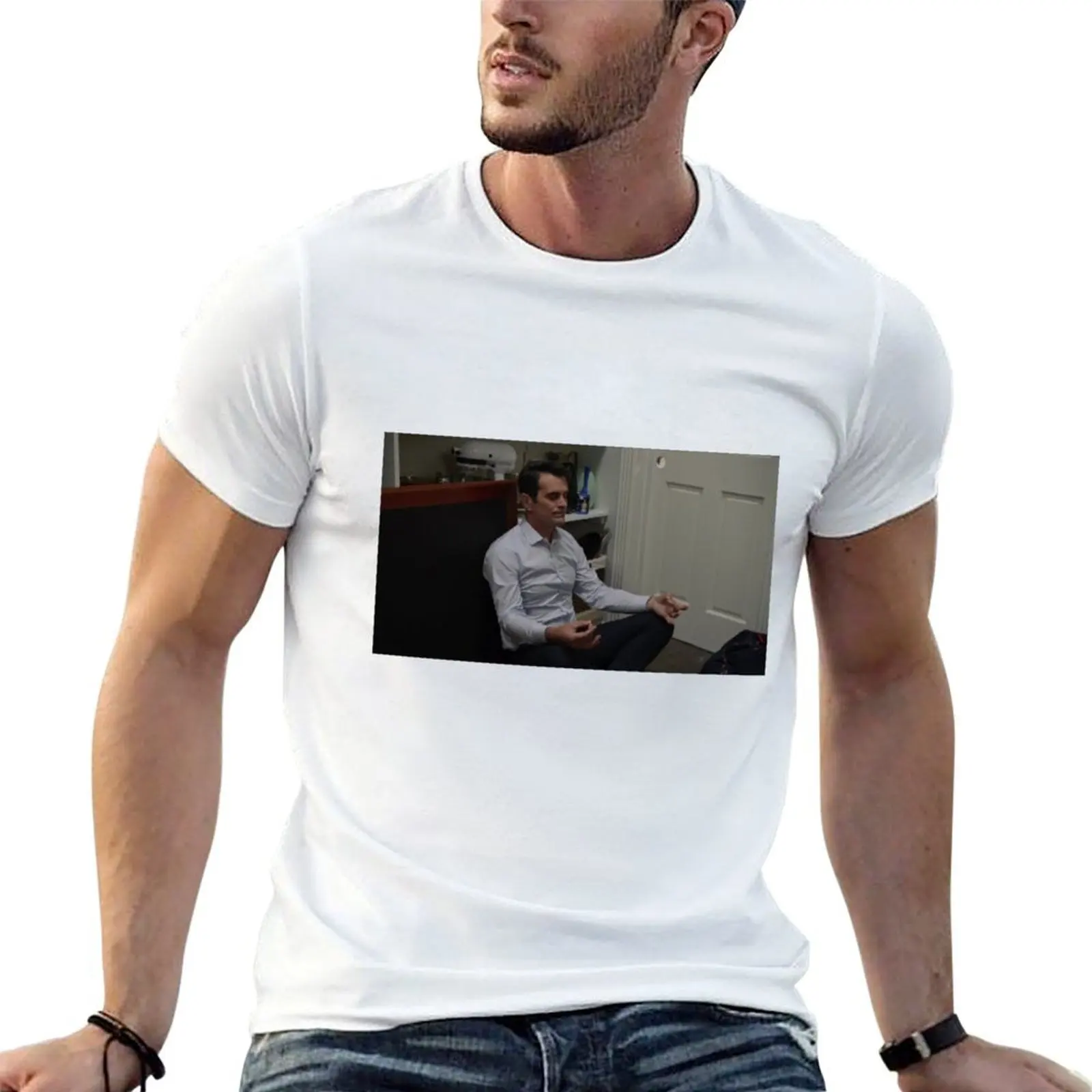 Phil Dunphy meditating T-Shirt anime t shirts anime figures t shirt men