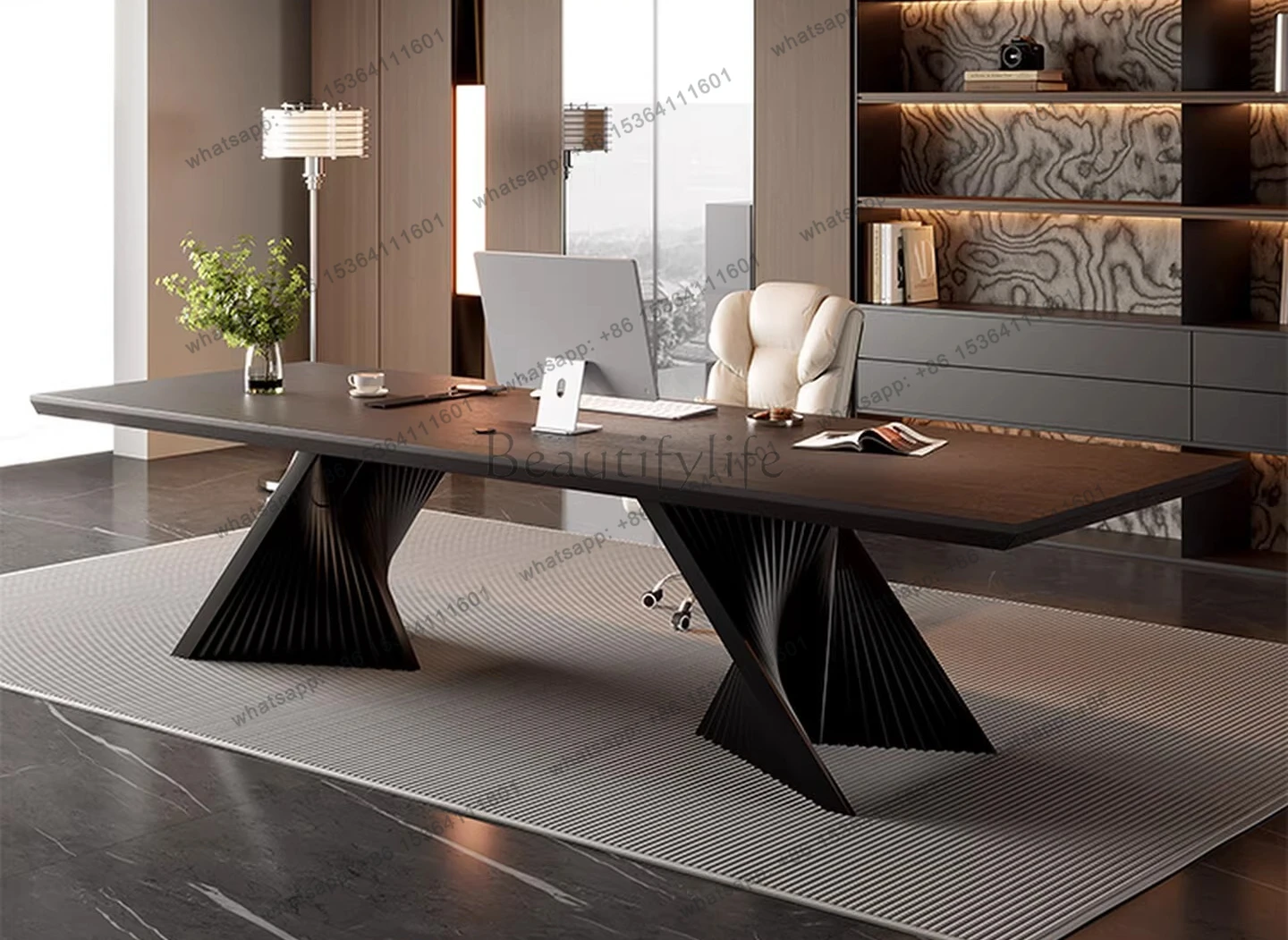 Solid wood young boss desk business reception negotiation table 2026 new high-end