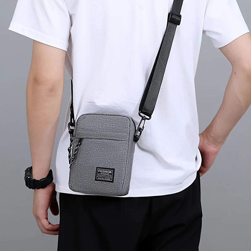 Bolsa crossbody masculina leve e elegante com alças ajustáveis, adequada para negócios e lazer, bolsa para celular
