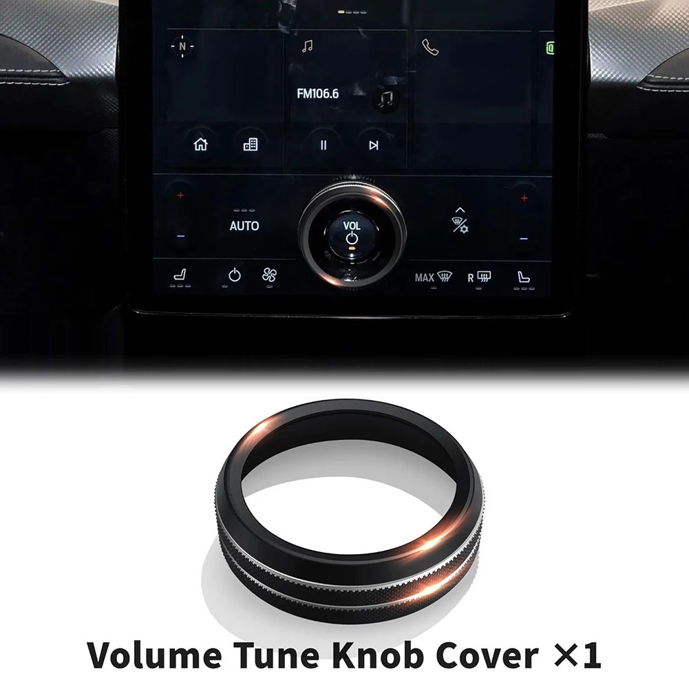 Black Aluminum Alloy Volume Gear Shift Headlight Start Button Cover Kit for Ford For Mach E 2021 2022 2023 2024