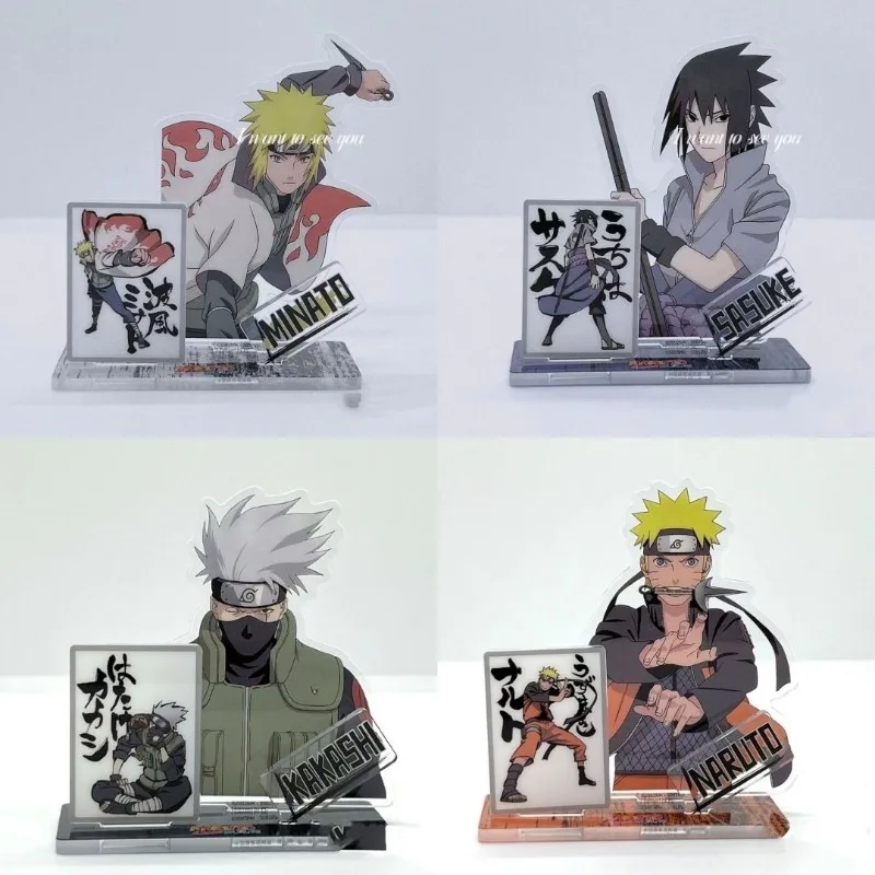 

Naruto Acrylic Ornament Anime Action Figure Kakashi Sasuke Minato Car Desktop Decoration Model Pretty Children Toy Birthday Gift