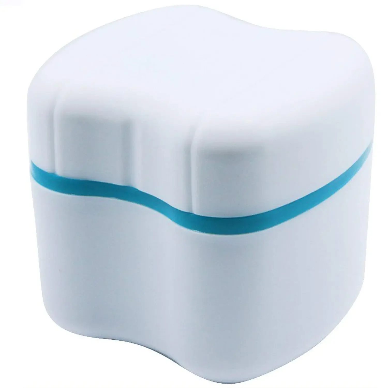 

Denture Storage Box with Brush Holder, Portable Denture Cup Case, Cleaning Organizer for Daily Use