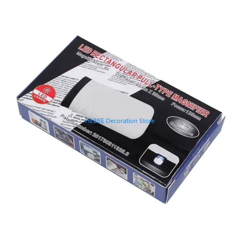 B0KC Portable LED Light Glass Small Lighted Magnifier Foldable Magnifier