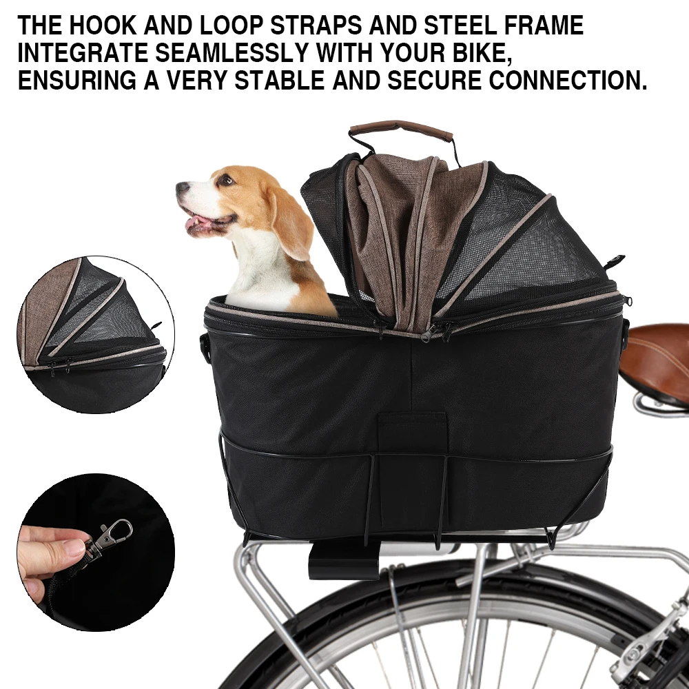 Cesta trasera para perro en bicicleta – Asiento acolchado y seguro - imagen 3