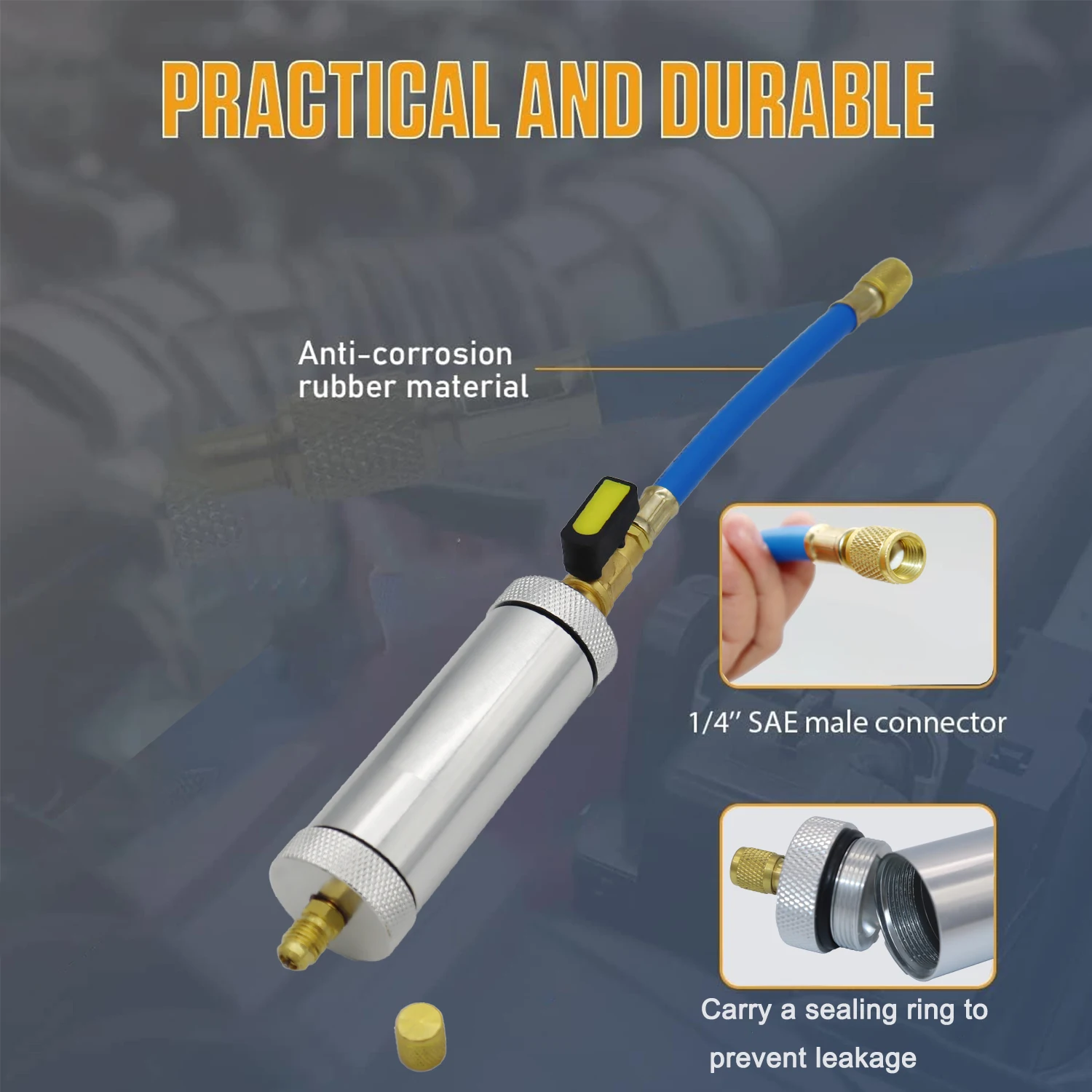 Air Conditioning Car Oil Injection Tool R12 R134A 2 Ounce 1/4" Pure Liquid Oil Coolant Filler Tube Dye Injector Car Accessories