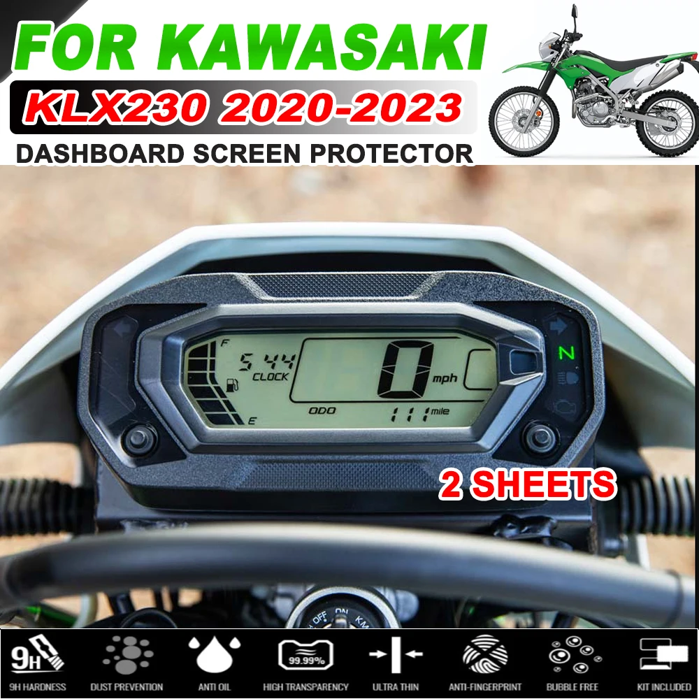 For Kawasaki KLX230 KLX 230 2020 2021 2022 2023 Motorcycle Accessories HD Cluster Scratch Protection Film Screen Protector