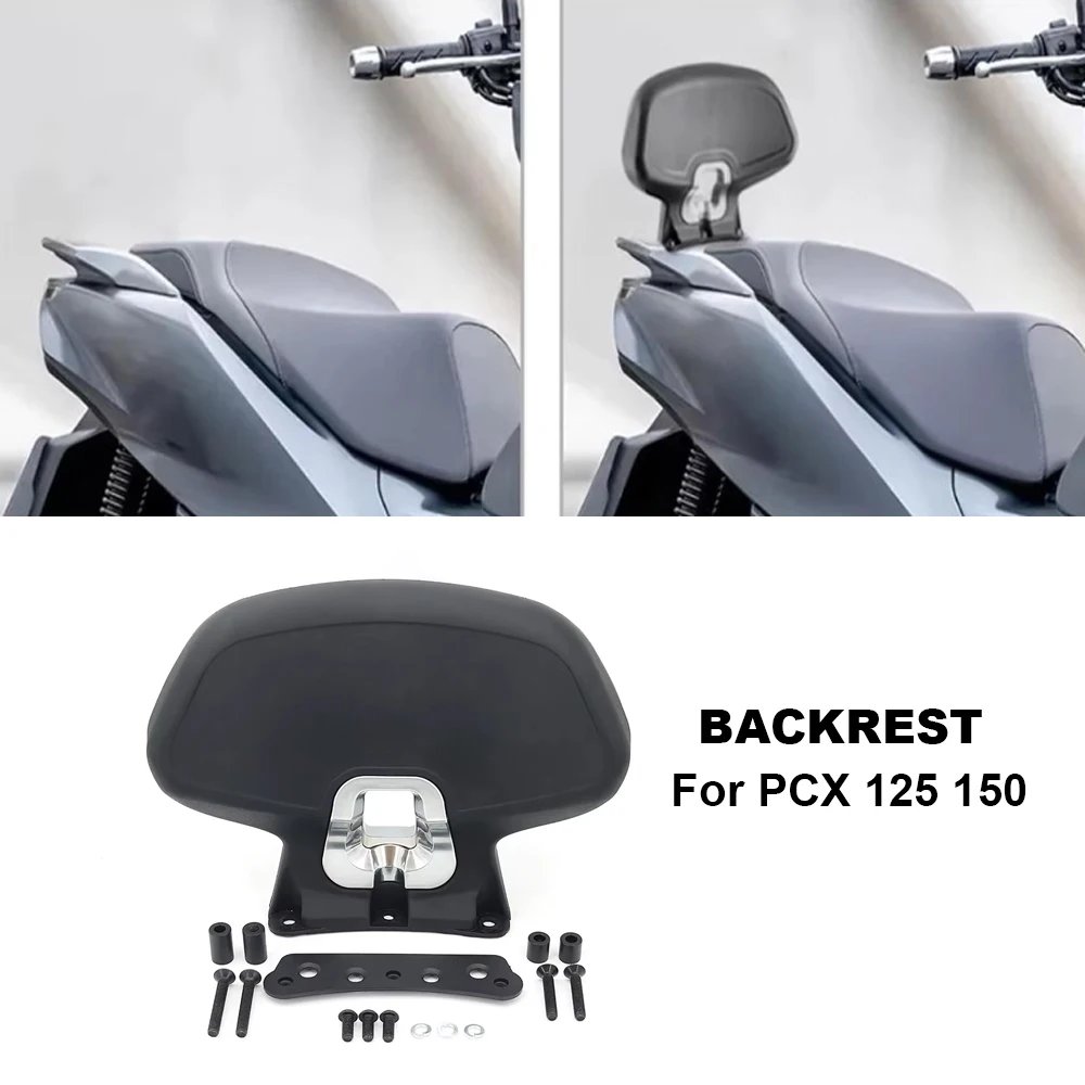 

NEW FOR HONDA PCX 125 150 Motorcycle Black Rear Passenger Seat Backrest Cushion Back Rest Pad PCX125 2014-2020 PCX150 2014-2018
